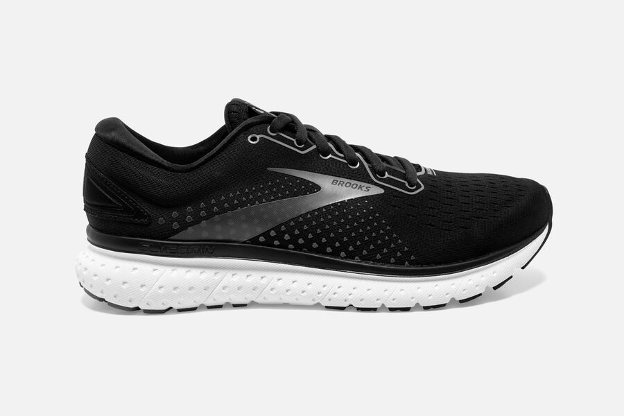 Brooks Glycerin 18 Road Running Shoes Womens - Black/White - XWUPB-8246